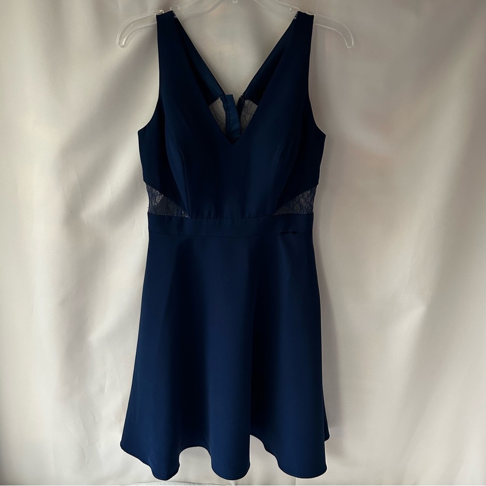 Aqua Navy Sleeveless Skater Dress